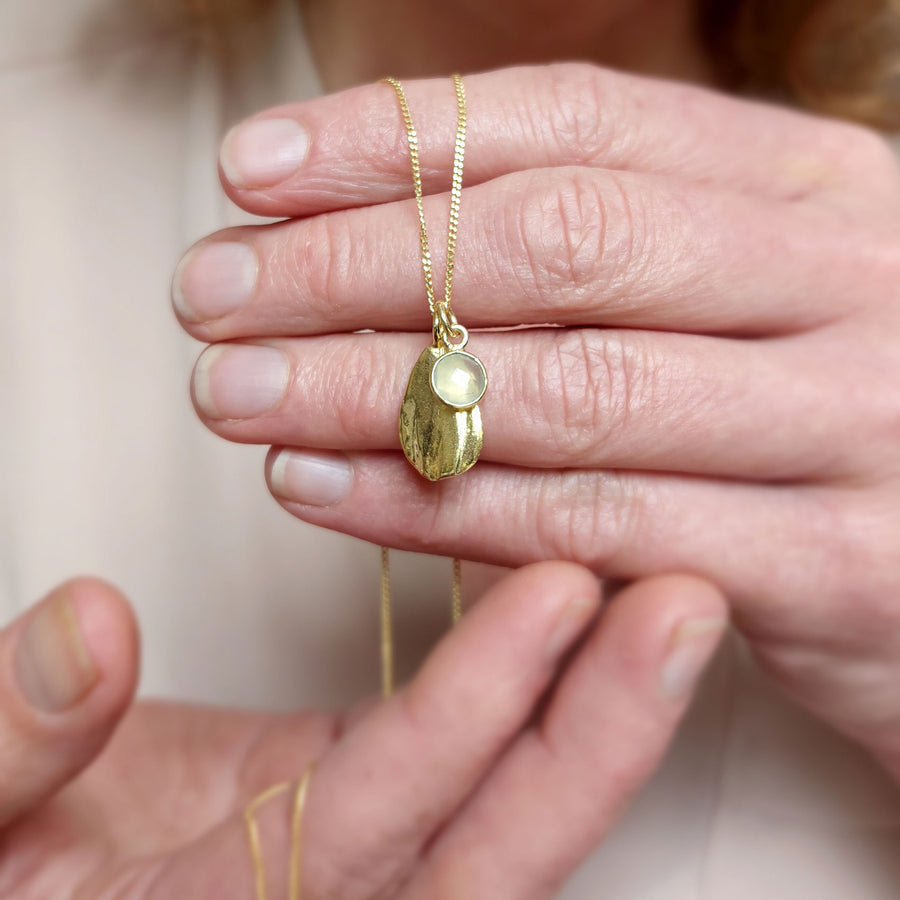 Birth Flower and Bail Birthstone Charm Necklace | Lisa Angel