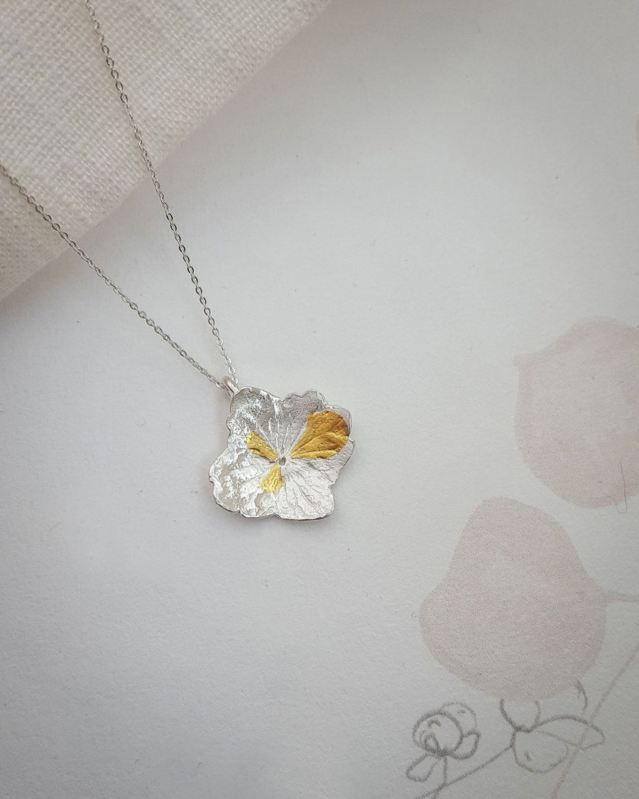 Sterling Silver Hydrangea Flower Necklace