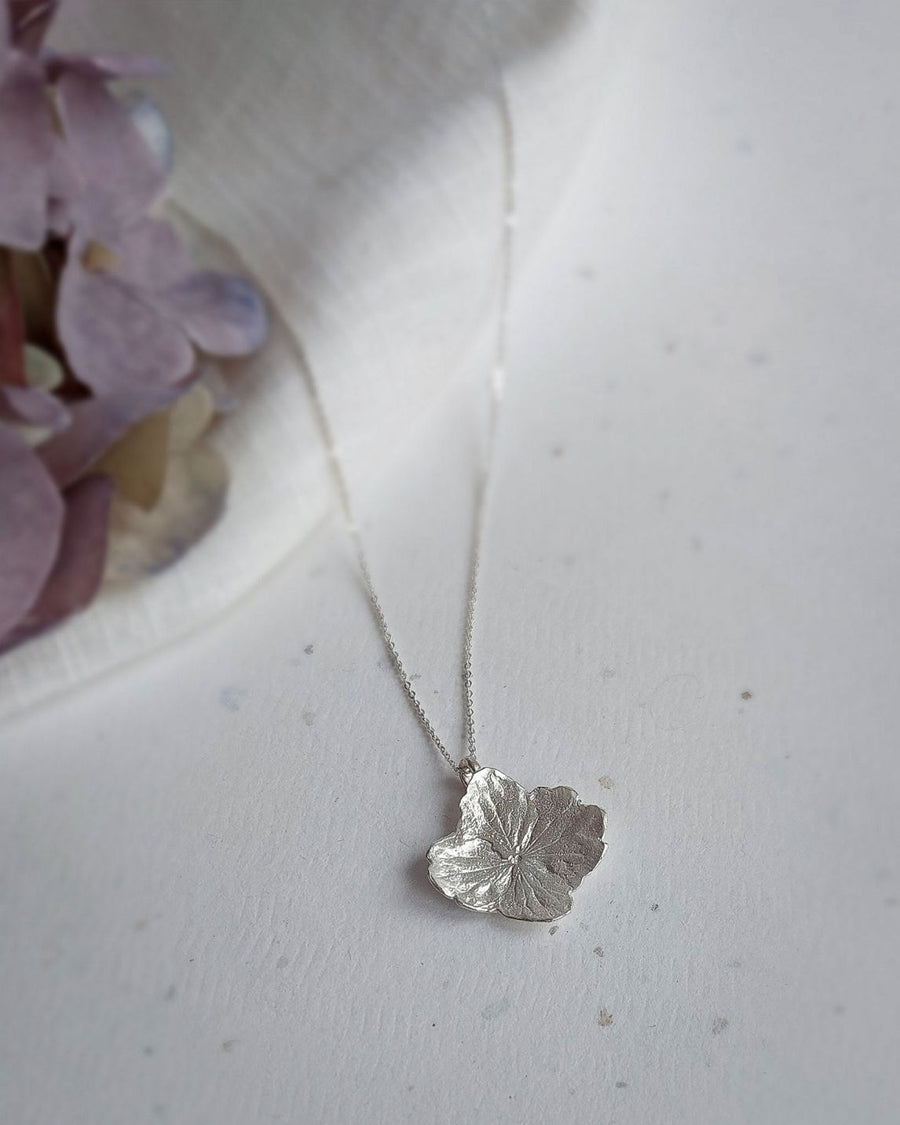 Sterling Silver Hydrangea Flower Necklace